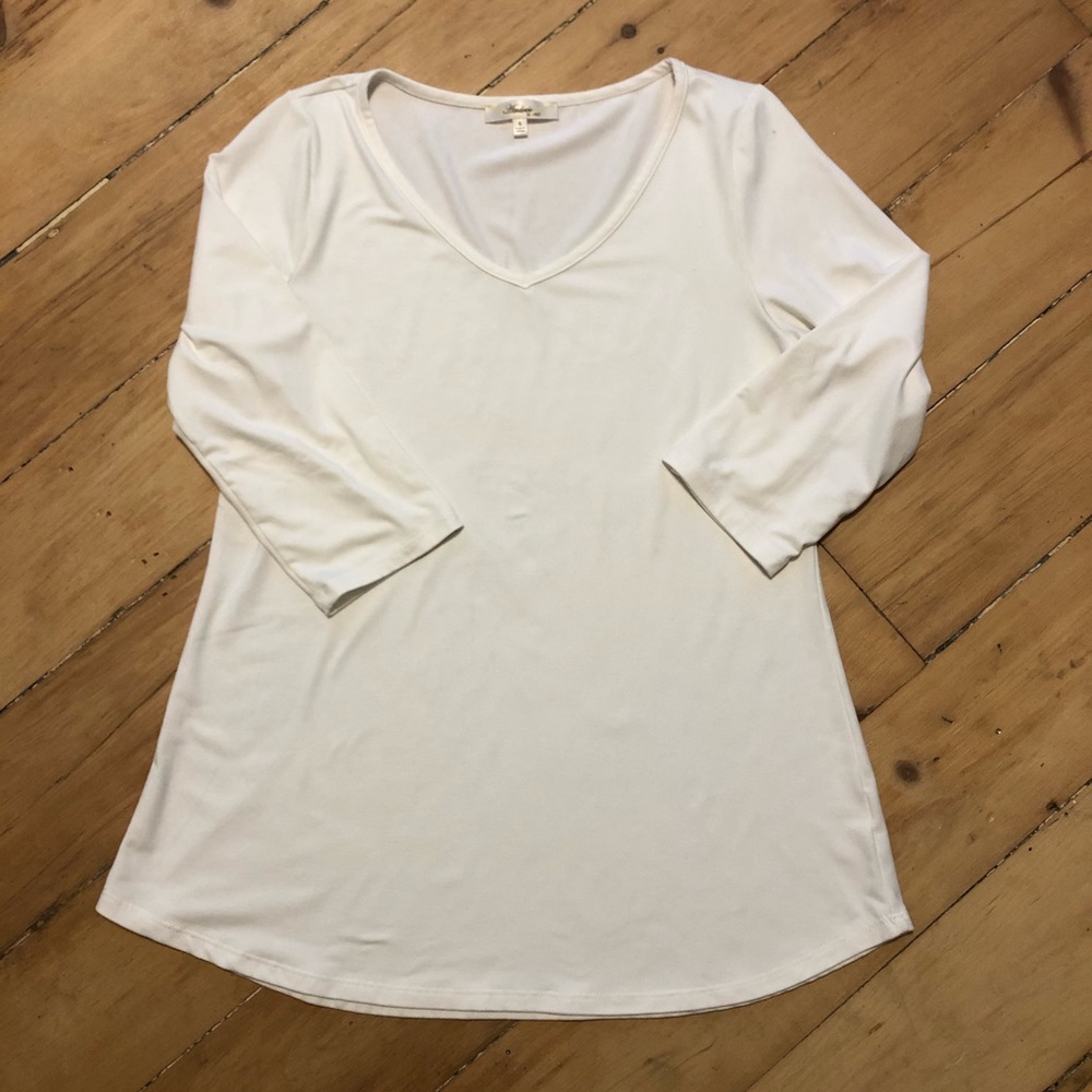 3/4 Sleeve White Top